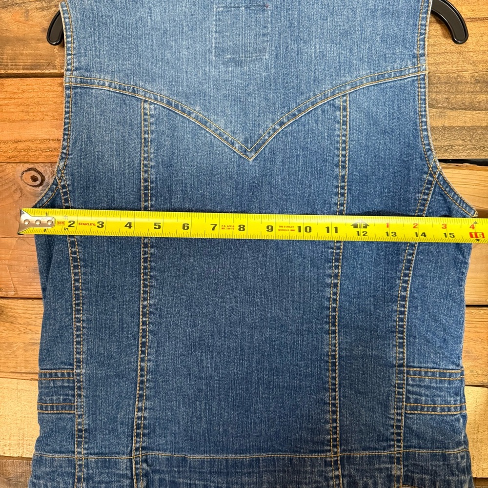 Gloria Vanderbilt Blue Denim Vest‎ Small - Picture 5 of 6